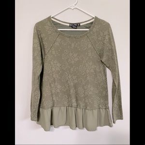 Army Green Floral Long Sleeve